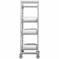 Cambro CPHU213667S4480 Camshelving Premium High Density Mobile Shelving Unit with 4 Solid Shelves 214PHM3667S4